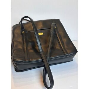 KOLTOV Black Faux Leather Tote Bag Shoulder Handbag Purse